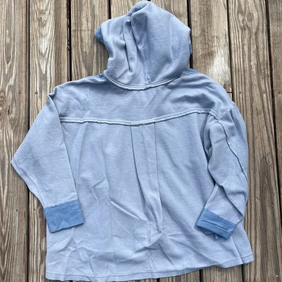 free people | oversized corie sweatshirt | size medium baby blue sweatshirt - Picture 9 of 9